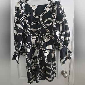 Black and White Patterned Dress